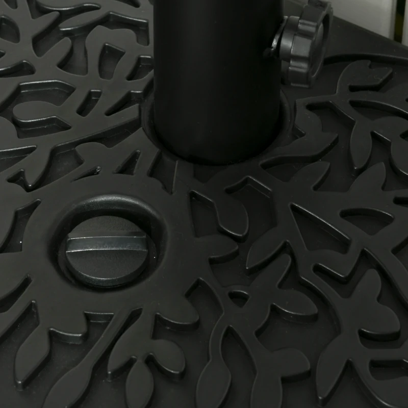 Outsunny Water/Sand Fillable Half Parasol Umbrella Base - Black