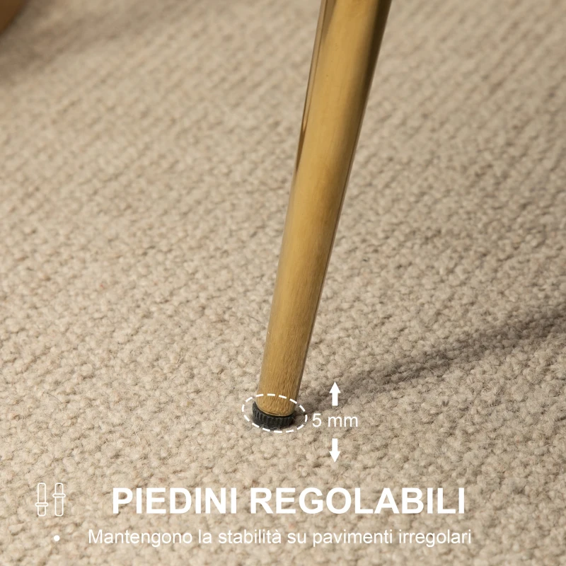 HOMCOM Divano Vintage 2 Posti Industrial Chic, Divanetto Francese per Ingrasso in Velluto, 130x77x77cm