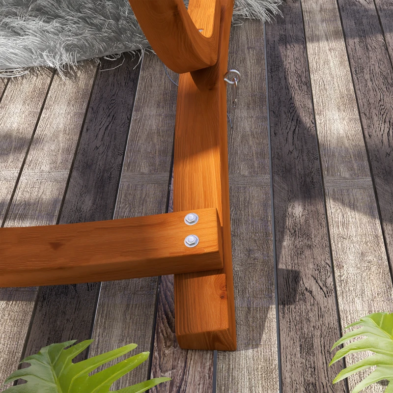 Outsunny Hängemattengestell Hängemattenständer, frei stehend, höhenverstellbar, 119 cm x 120 cm x 202 cm, Braun