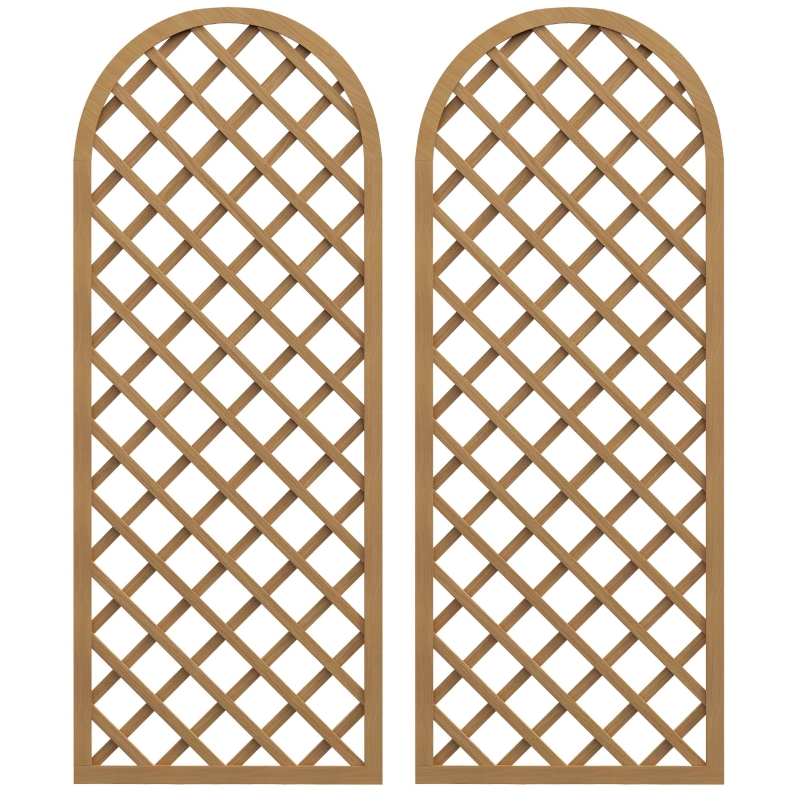 2 Treillis Bois Outsunny 60x150cm - Support Plantes Grimpantes - Forme Arc - Pin Traité Autoclave - Pour Jardin Terrasse
