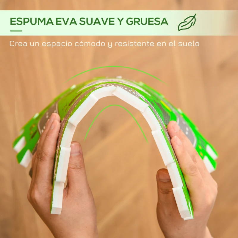 HOMCOM Alfombra Puzzle Infantil con 36 Piezas 31,5x31,5x1 cm Juego Rompecabezas Infantil Modelo Carreteras de Espuma EVA Área de Cobertura 3,24 m² Multicolor