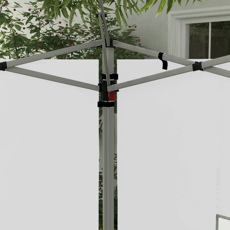 Outsunny Pareti per Gazebo 3x3 o 3x4 con Finestrelle Incluse, in Plastica e Tessuto Oxford, 295x195 cm, Bianco