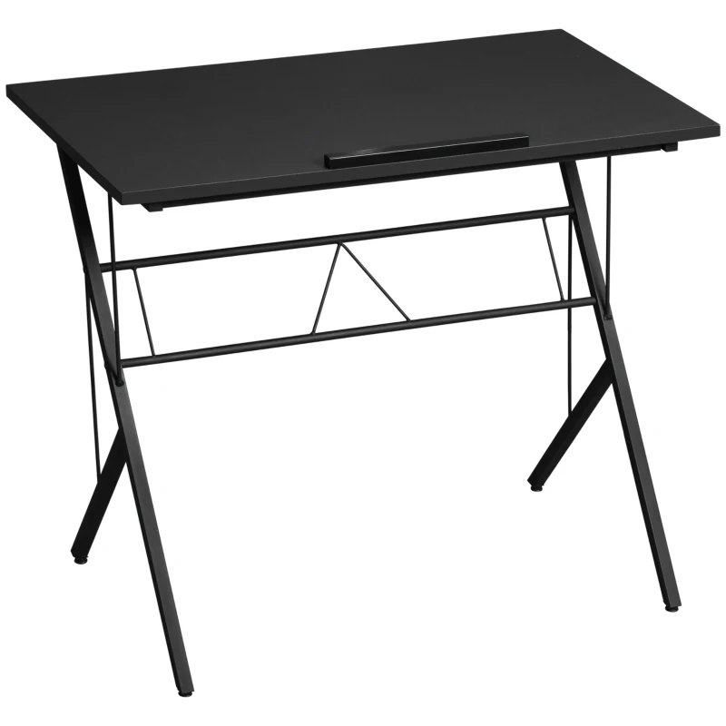 Vinsetto Height Adjustable Drawing Table with Tiltable Tabletop, Multifunction Drafting Table for Artist, Study Desk for Home Office, Black