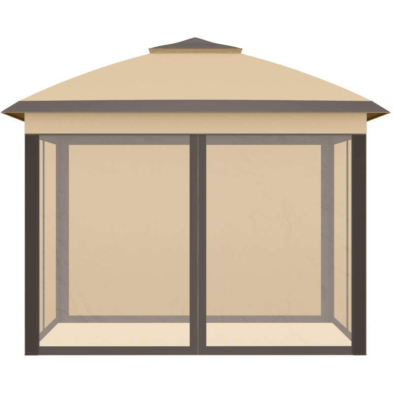 Outsunny Tonnelle 3 x 3 m barnum de jardin Pop-up tente pliant double toit 4 moustiquaires zippées amovibles + sac de transport