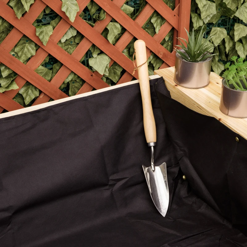 Outsunny Hochbeet Pflanzkasten Blumenkasten Blumentopf mit Abflusslöchern Vliesstoff Tannenholz Natur 129 x 78,5 x 82,5 cm