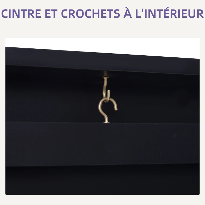 HOMCOM Frame box T-frame cadre en bois pour maillot avec cintre porte acrylique interne feutre 60L x 80H cm noir