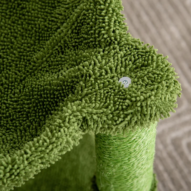 PawHut Arbre à chat griffoir forme cactus en sisal naturel hamac pompon suspendu - 40 x 40 x 96 cm vert