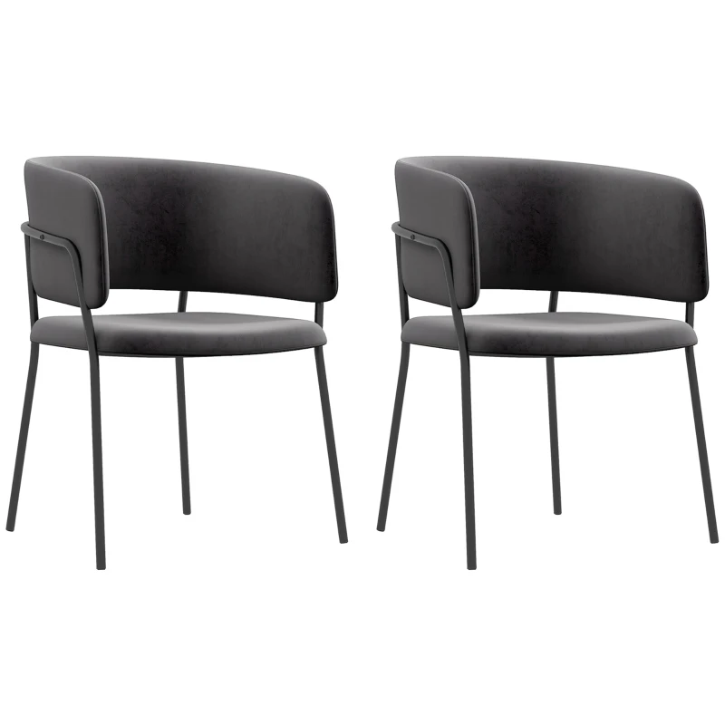 HOMCOM Polsterstuhl, modern und komfortabel, 57x53x73cm, Grau