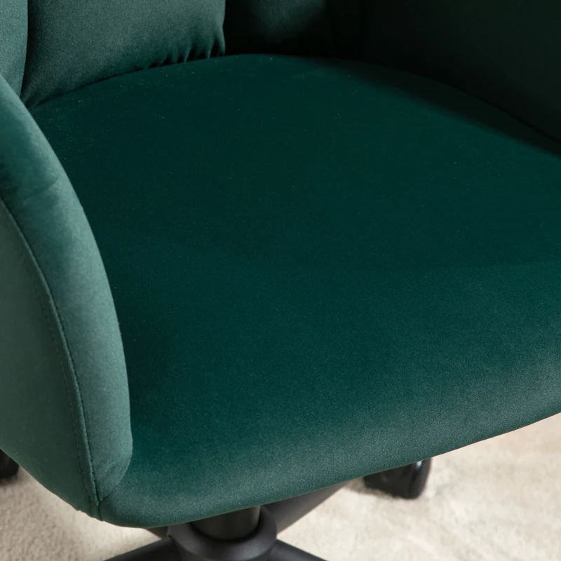 Vinsetto Bürostuhl, ergonomisch, höhenverstellbar, drehbar, Samtoptik, bis 120 kg, Grün