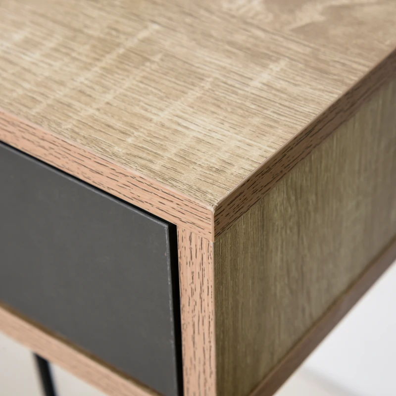 HOMCOM Scrivania Moderna con 3 Cassetti Multicolore in Legno e Metallo, Scrivania per Camera e Ufficio in Stile Nordico, 110x50x77.5cm