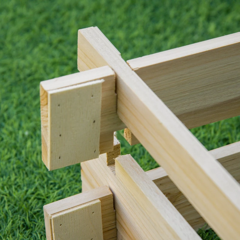 Outsunny Letto per Orto e Giardino in Legno di Abete, Montaggio Senza Viti, 100x100x16cm