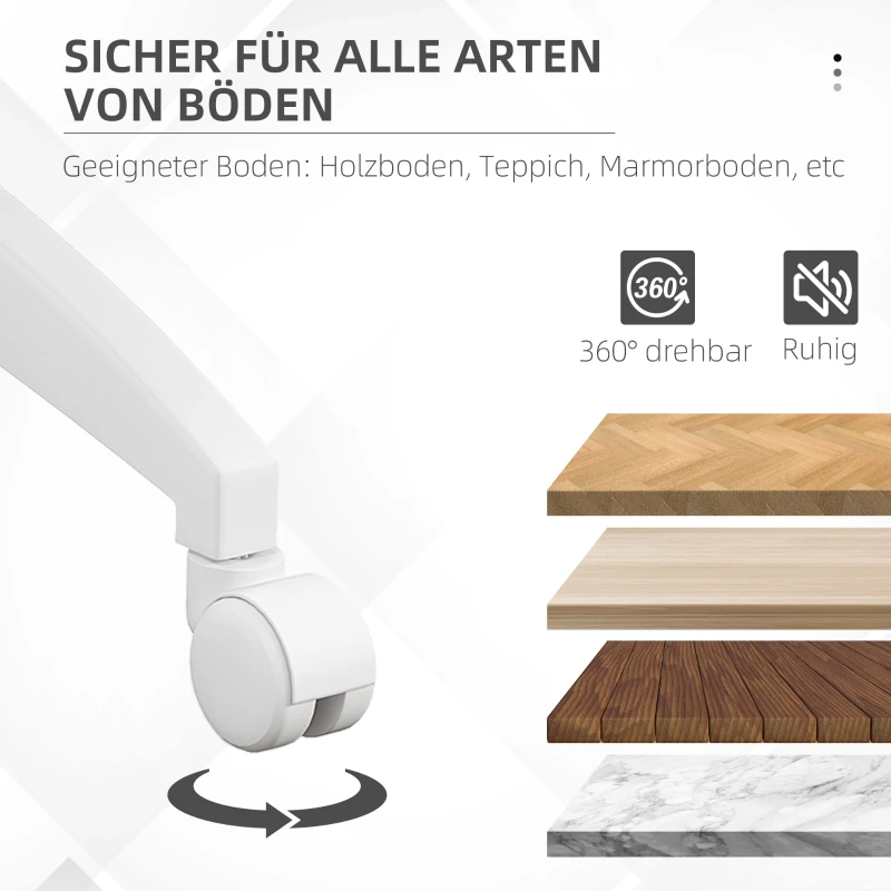 Vinsetto Bürostuhl Computerstuhl drehbar, höhenverstellbar, 48 cm x 53 cm x 80-90 cm, Rosa