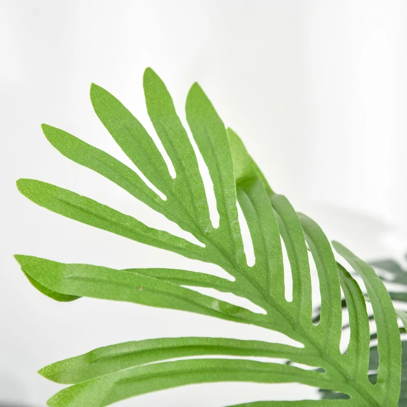 Outsunny 2 Pack 60cm Artificial Palm Tree Decorative Plant with Nursery Pot, Fake Tropical Tree for Indoor Outdoor Decor