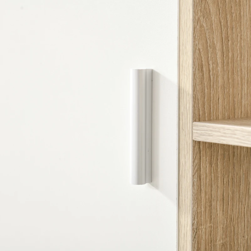 HOMCOM Schreibtisch Computertisch mit Bücherregal Home-Office Wohnzimmer Büro Eiche Weiß Spanplatte 120 x 60 x 160 cm