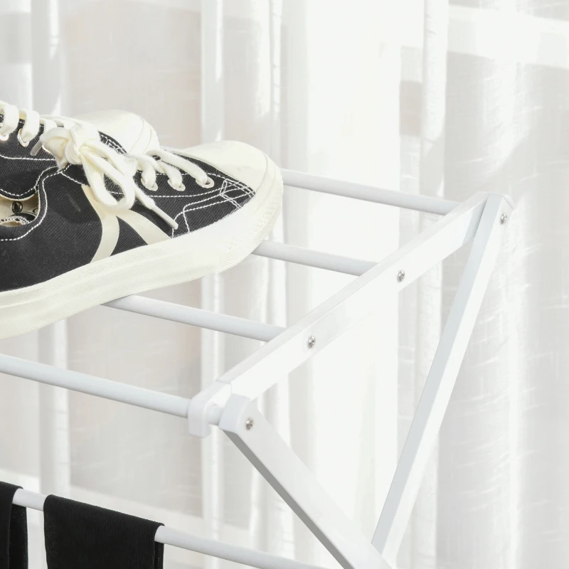 HOMCOM Wäscheständer faltbar 8-stufiger Trockengestell Turmtrockner Turmwäscheständer Trockenständer Metall Kunststoff Weiß 74 x 35 x 144 cm