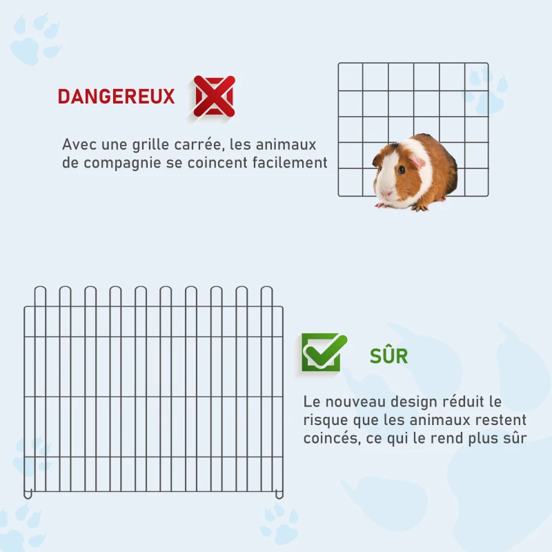 PawHut Parc enclos chiots animaux domestiques pour chiens lapins rongeurs petits animaux intérieur et extérieur diamètre 180 cm 8 panneaux 71 x 61 cm noir