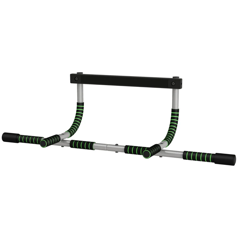 HOMCOM Pull-Up Bar for Doorway, Home Fitness Door Horizontal Push up Bar for Indoor Gym Upper Body Workout, Green