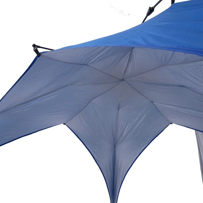 Outsunny Tente de plage abri de plage XXL pliable dim. 2,47L x 2,47l x 1,45H m sac transport inclu polyester bleu marine