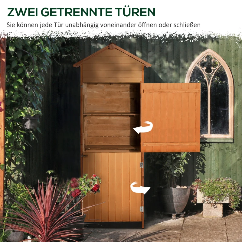 Outsunny Holz Gerätehaus Geräteschrank Gartenschrank Gartenhaus Geräteschuppen
