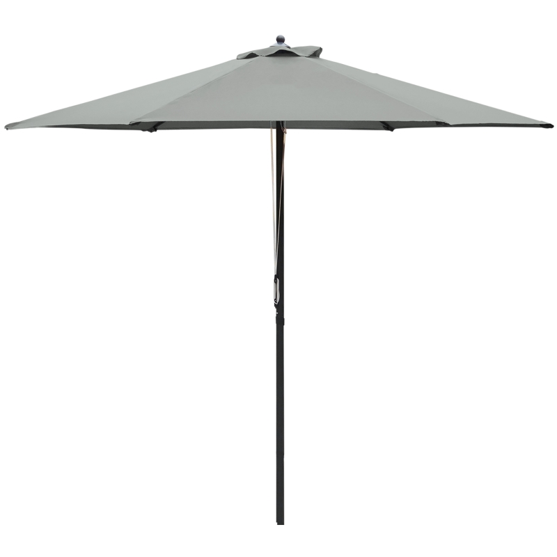 Outsunny 2.8m Garden Parasol Umbrella, Round Outdoor Market Table Umbrella Sun Shade Canopy, Dark Grey