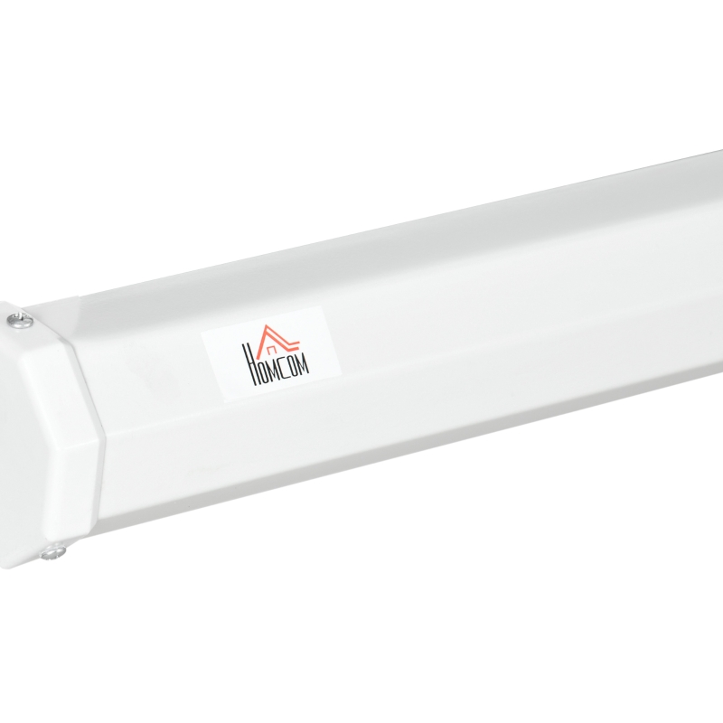 HOMCOM Pantalla de Proyector Manual 120 Pulgadas Pantalla de Proyección Formato 4:3 con Altura Ajustable 244x183 cm Blanco