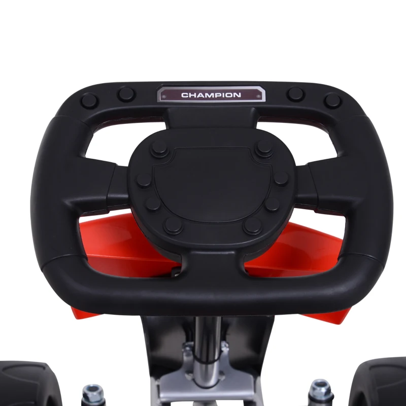 HOMCOM Coche de Pedales Go Kart con Asiento Ajustable Carga 30kg Go Kart Racing Deportivo para Niños 3 Años Juguete Exterior 80x49x50cm Acero