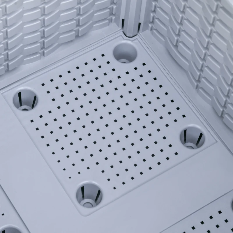 Outsunny Set of 4 26L Garden Raised Bed Elevated Patio Flower Plant Planter Box PP Vegetables Planting Container, Grey