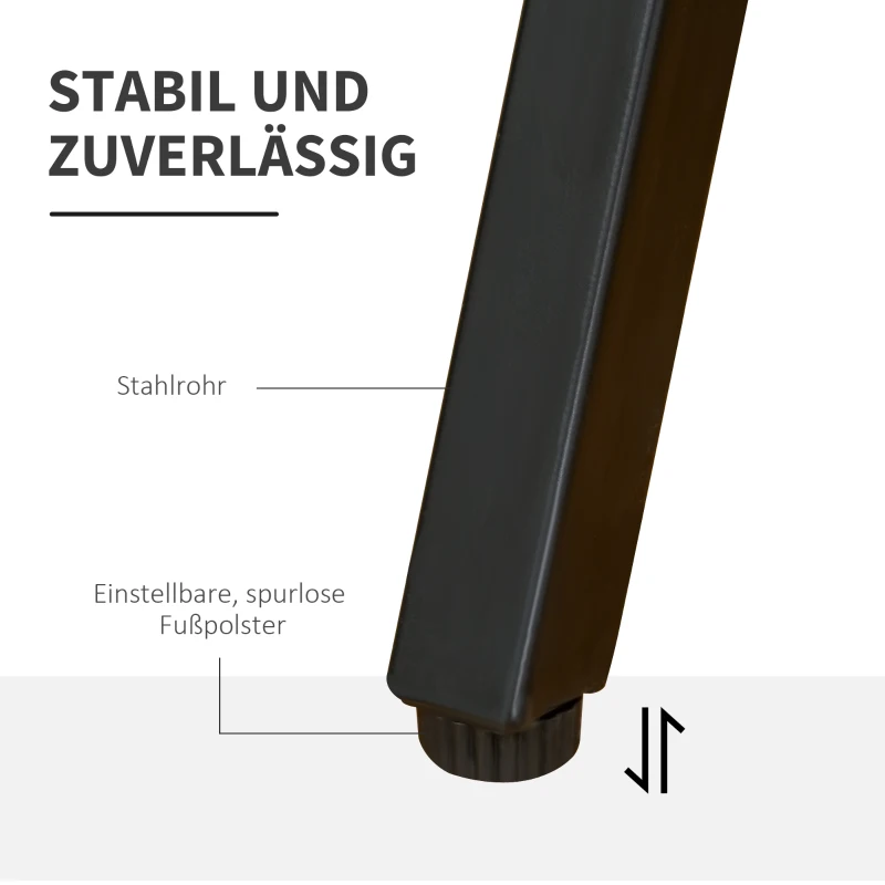 HOMCOM Computertisch im Industrie-Design, 2 Ablagen, Schreibtisch mit Tischplatte aus Glas, Glastisch, Grau + Schwarz