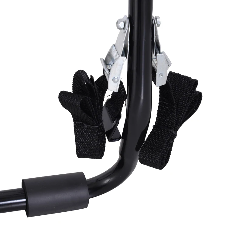 HOMCOM Foldable 3 Bike Carrier Rear Hitch Mount Bicycle Rack W/ Straps Car Trunk SUV Travel Transit