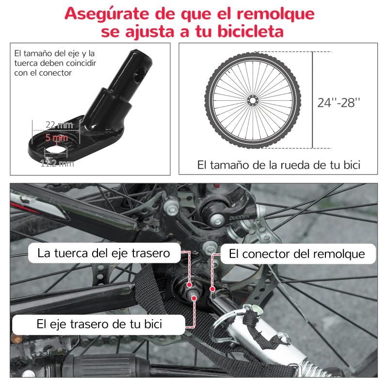 PawHut Remolque de Bicicleta para Perros Plegable 2 en 1 Carrito para Perros de Aluminio con Mango Ajustable Bandera y 6 Reflectores Carga Máxima 40 kg 150x82x98 cm Rojo