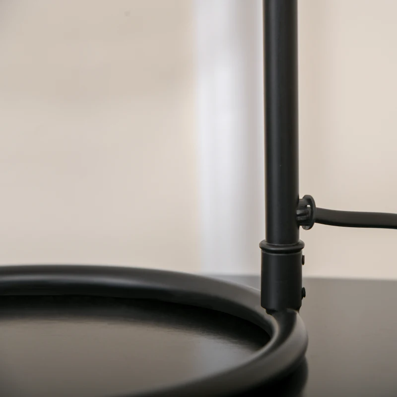 HOMCOM Lampada da Tavolo in Rattan Stile Boho, Attacco E27 Potenza Max 40W Ø20x41cm, Beige