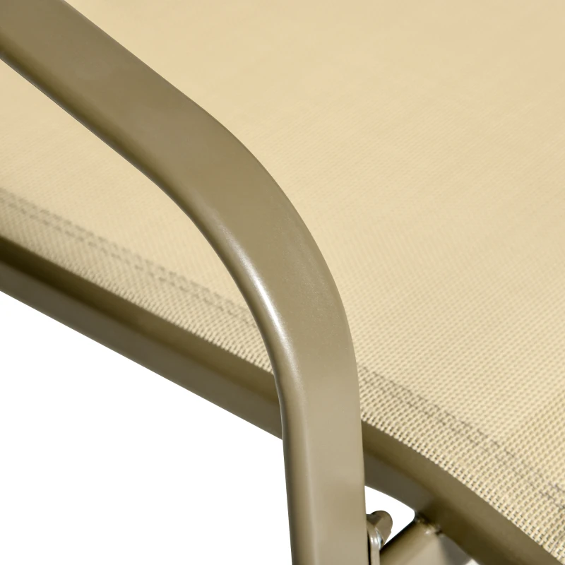 Outsunny Set da Giardino 4 Pezzi con 2 Sedie, 1 Divanetto e 1 Tavolino da Caffè, Kaki