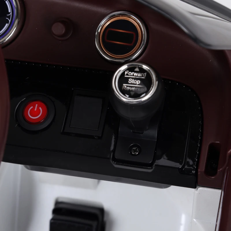 HOMCOM Macchina Elettrica per Bambini Bentley GT 6V, con Doppi Motori, Auto Elettrica per Bambini con Telecomando, Clacson, Suoni, Fari e 2 Portiere Apribili, 2.5-5 km/h, per 3-5 Anni, Bianco