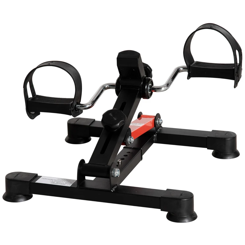 HOMCOM Mini Bicicleta Estática de Ejercicio Pedales Estáticos con Altura y Longitud Ajustables Pantalla LCD Máquina Pedalear de Manos y Piernas 33-43x40x24,5-34,5 cm Negro