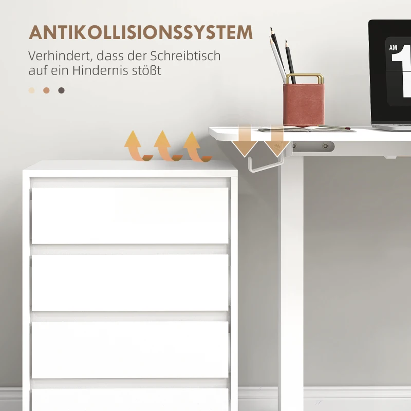 Vinsetto Stehschreibtisch, höhenverstellbar, 120x60x72-116cm, Weiß