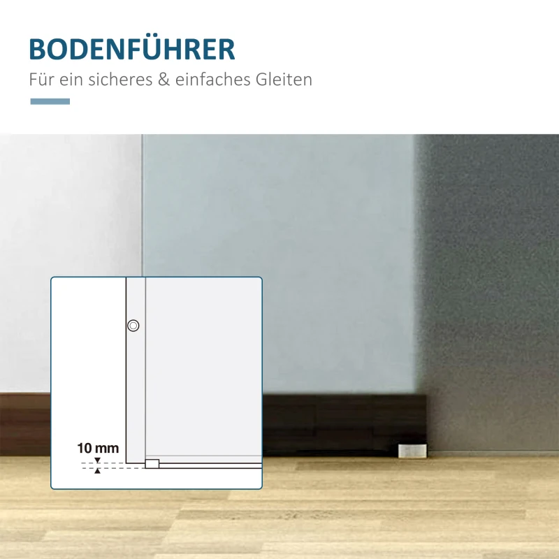 HOMCOM Glasschiebetür Schiebetür Glastür Zimmertür teilsatiniert 775 x 2050 mm