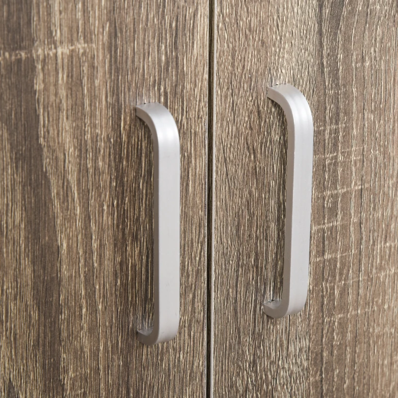 HOMCOM Mobile Cucina Multiuso con 4 Ruote, Armadietto e Ripiano per Microonde, 60.4x40.3x97cm - Grigio