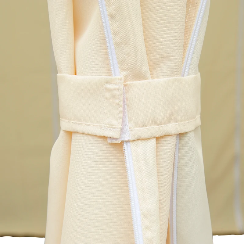 Outsunny Tonnelle Barnum pavillon de Jardin Style Colonial Double Toit Toiles latérales Amovibles 3L x 4l x 2,8H m crème