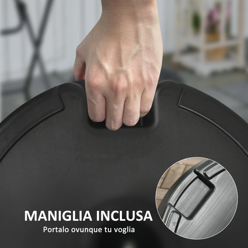 Outsunny Base per Ombrellone da Giardino di diametro 38-48 mm con Riempimento Laterale, Ø48.5x36 cm