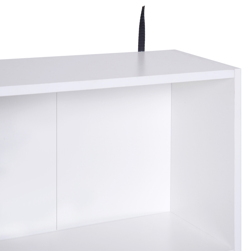 HOMCOM Mobiletto Libreria con Piedini in Legno di Pino Bianco 80x23.5x123cm