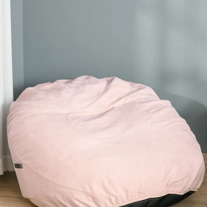 HOMCOM Sitzsack Sitzkissen gepolstert Polyester Schaumstoff Rosa
