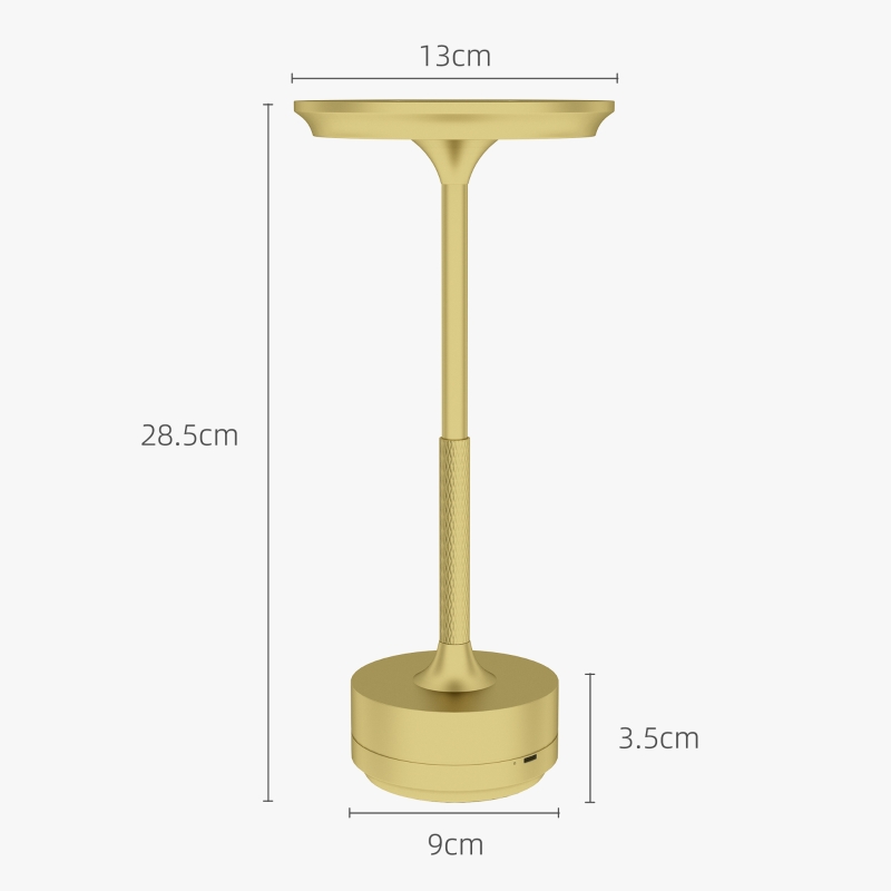 HOMCOM Lampada Senza Filo Touch Luce LED 3 Tonalità e Batteria Ricaricabile, Ø13x28.5cm, Oro