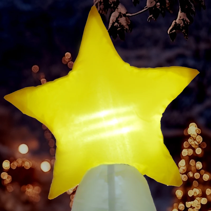 Outsunny 7ft Christmas Inflatable Decoration Santa Claus and Christmas Tree, Blow-Up Outdoor Garden Display for Lawn Garden Party