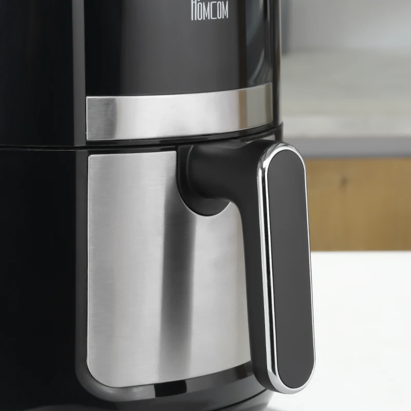 HOMCOM Heißluftfritteuse 4L, 12 Programme, 80-200° C Temperatur, Antihaftbeschichtung, Schwarz