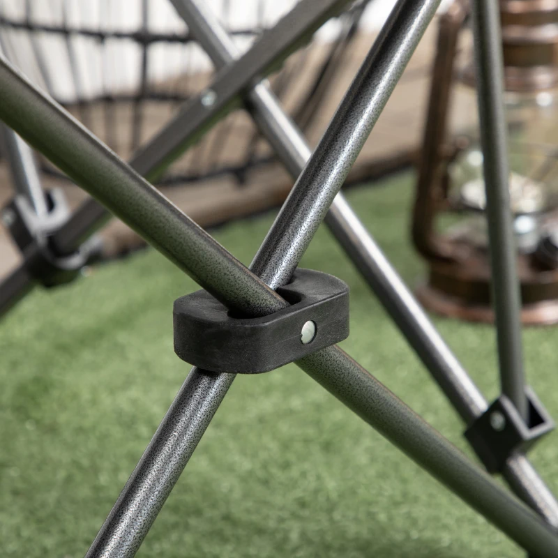 Outsunny Sedia Sdraio da Campeggio Reclinabile e Pieghevole con Poggiapiedi, 58x148x90cm, Nero