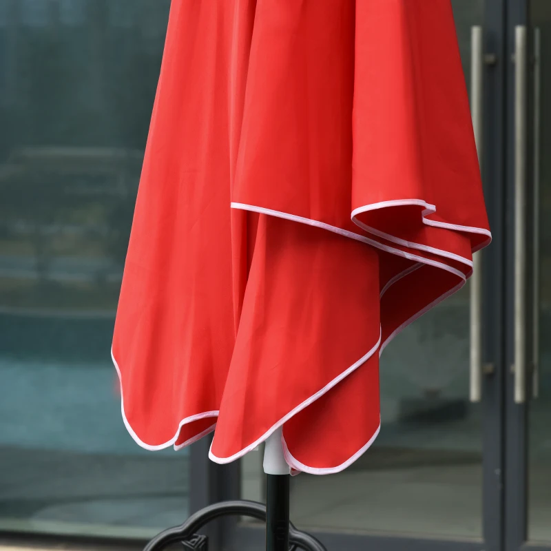 Outsunny Parasol de jardin Parasol droit inclinable rectangulaire métal polyester haute densité 2L x 2l x 2,6H m rouge