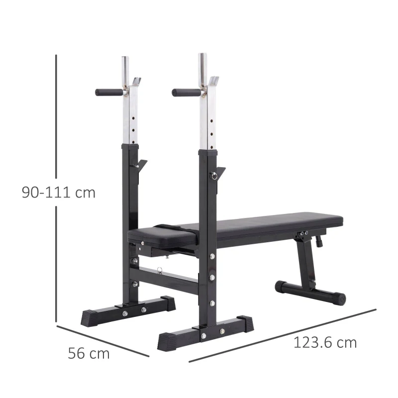 Homcom - Panca Pesi Attrezzatura Fitness Panca Pieghevole per Palestra e Home Gym