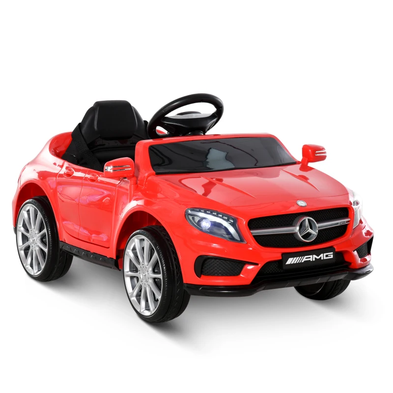 HOMCOM Voiture électrique Mercedes Benz GLA pour enfant de 3 ans et plus avec télécommande, MP3 USB, lumières et sons, ouverture de portes, charge maxi 30 kg, dimensions 100 x 58 x 46 cm rouge