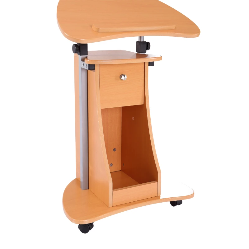 HOMCOM Table ordinateur portable bureau support ordinateur portable plateau conférence station de travail réglable bois clair