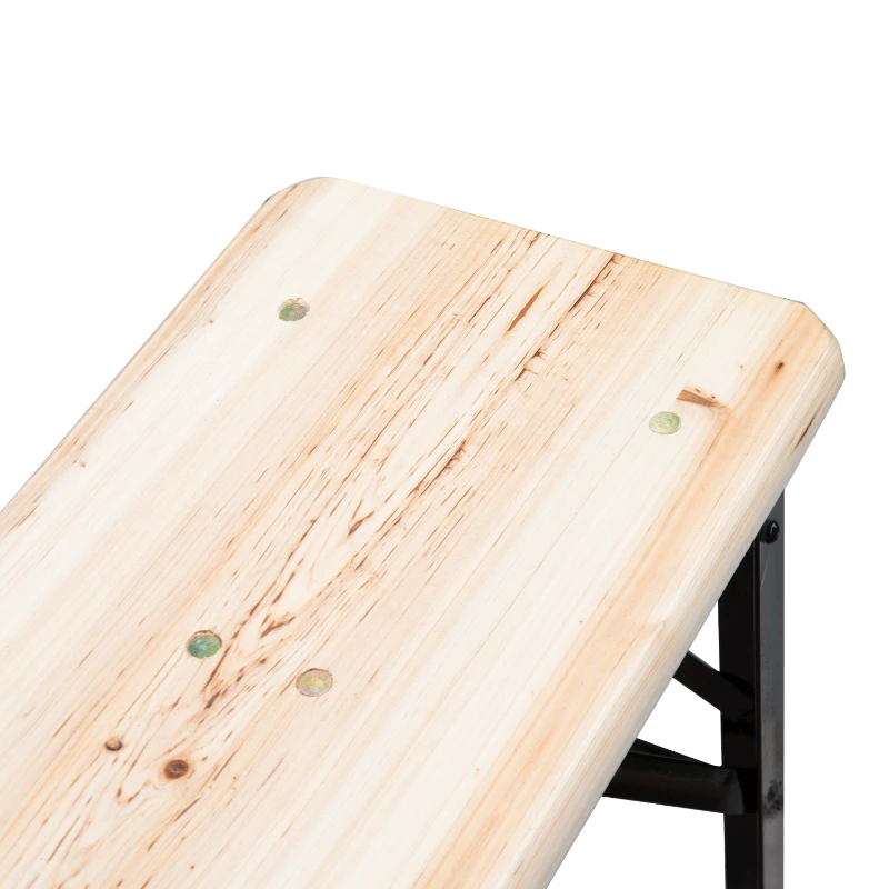 Outsunny Conjunto de Mesa y Bancos Set de Muebles Plegables para Picnic Mesa Cervecera Amplia de 120x50x76cm